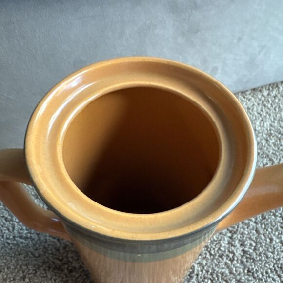 Arrowstone Stoneware Cherokee Orange Pitcher 693 Japan Tea Coffee Serverware 11" - Picture 8 of 10